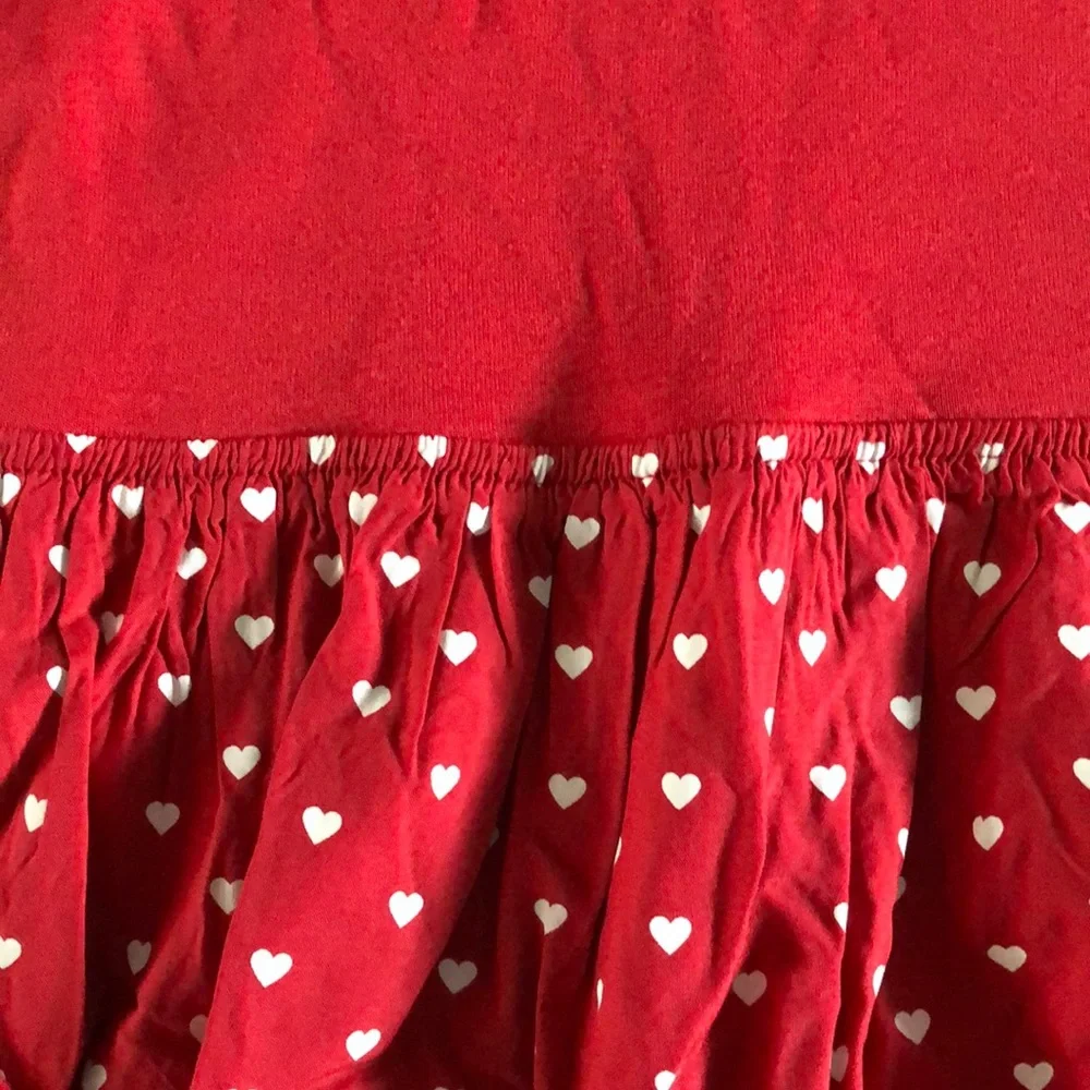 Gap Kids Dress Girls Size XL 12 Red White Hearts Long Sleeve‎